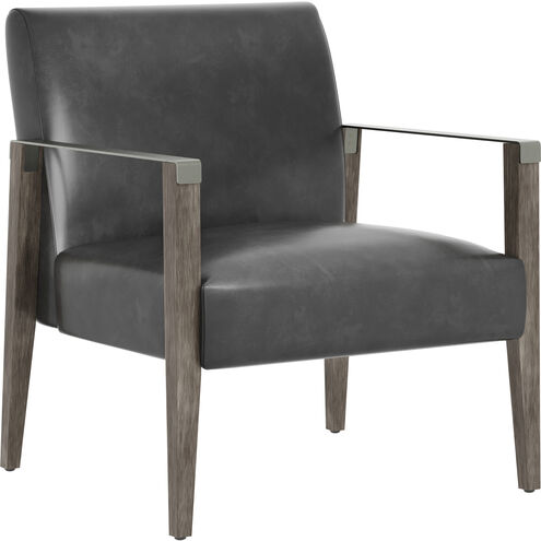 Earl Ash Grey / Brentwood Charcoal Leather Lounge Chair